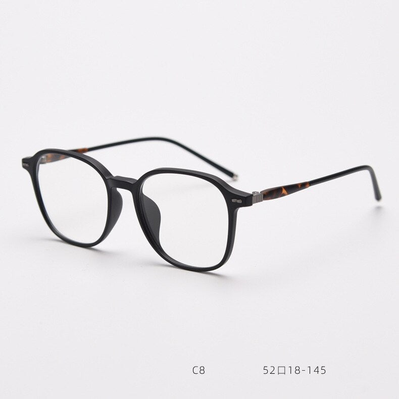 CCspace Unisex Full Rim Square Tr 90 Titanium Eyeglasses 55686 Full Rim CCspace MatteBlack China