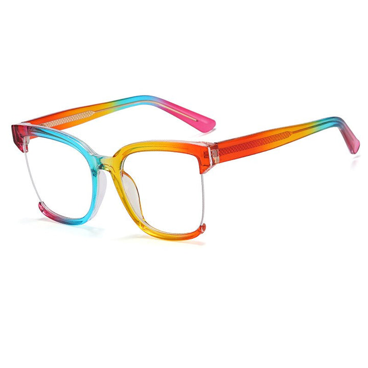 CCspace Women's Semi Rim Square Tr 90 Eyeglasses 54628 Semi Rim CCspace China Rainbow