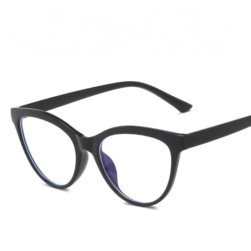 CCspace Unisex Full Rim Cat Eye Tr 90 Titanium Eyeglasses 55437 Full Rim CCspace China BrightBlack