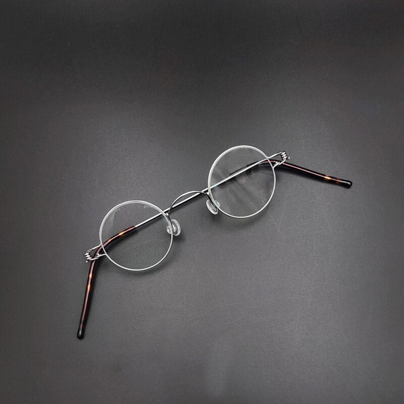 Yujo Unisex Full Rim Round Stainless Steel Small Eyeglasses Y065 Full Rim Yujo