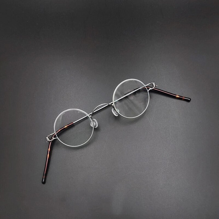 Yujo Unisex Full Rim Round Stainless Steel Small Eyeglasses Y065 Full Rim Yujo