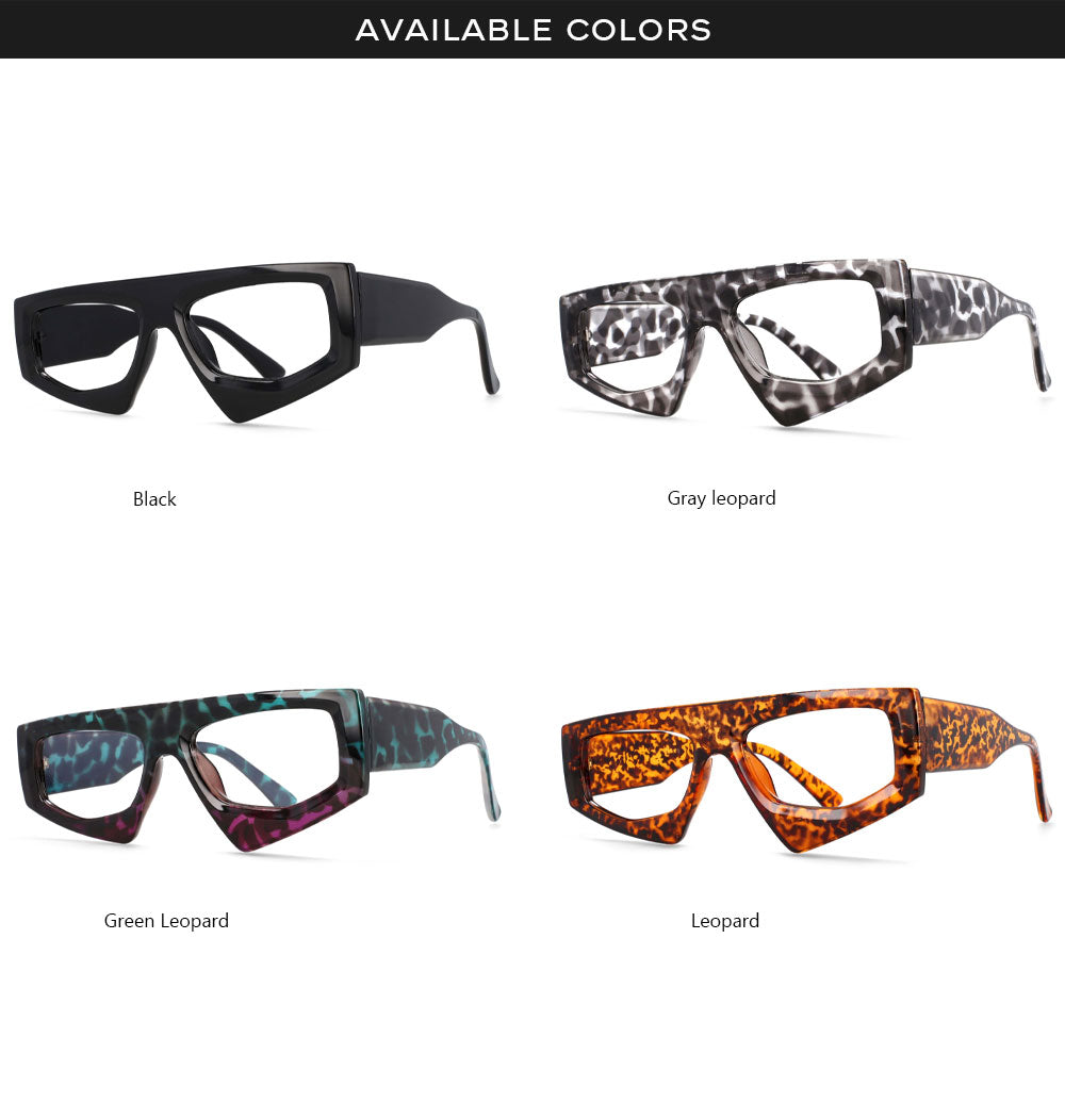 CCspace Unisex Full Rim Irregular Rectangle Acetate Eyeglasses 54421 Full Rim CCspace