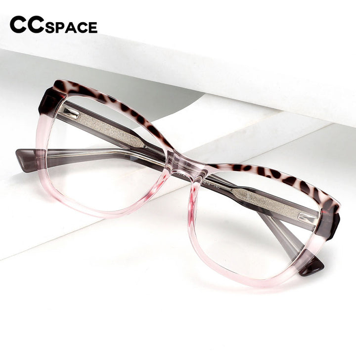 CCspace Unisex Full Rim Square Cat Eye Tr 90 Titanium Eyeglasses 54473 Full Rim CCspace