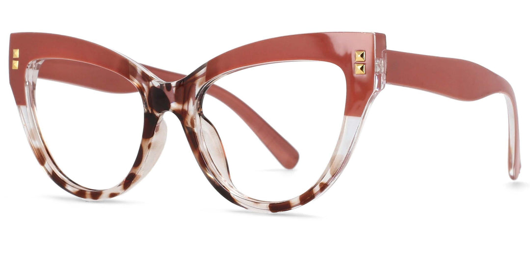 CCspace Women's Full Rim Big Cat Eye Acetate Eyeglasses S55337 Full Rim CCspace China CoffeeBeanC3