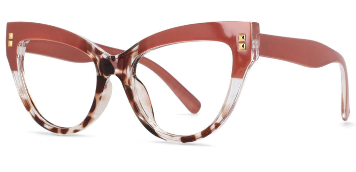 CCspace Women's Full Rim Big Cat Eye Acetate Eyeglasses S55337 Full Rim CCspace China CoffeeBeanC3