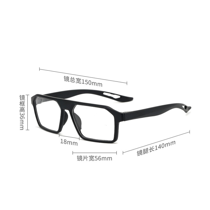 Reven Jate Unisex Full Rim Square Tr 90 Sport Eyeglasses 1218 Full Rim Reven Jate