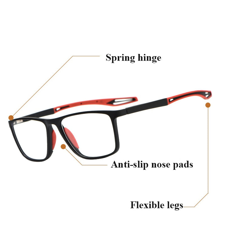 Bclear Unisex Full Rim Square Tr 90 Titanium Sport Eyeglasses Zm1019 Full Rim Bclear