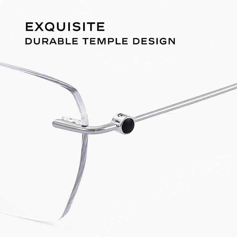 Hdcrafter Unisex Rimless Square Alloy Eyeglasses 0621 Rimless Hdcrafter Eyeglasses