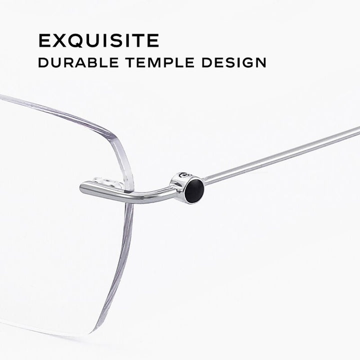 Hdcrafter Unisex Rimless Square Alloy Eyeglasses 0621 Rimless Hdcrafter Eyeglasses