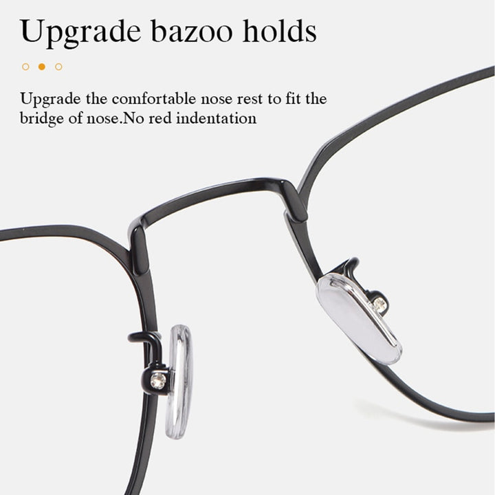 Hotochki Men's Full Rim Square Titanium Ip Electroplated Frame Eyeglasses W8083 Full Rim Hotochki