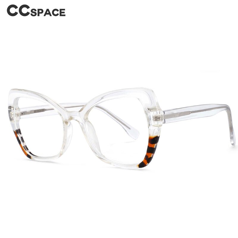 CCspace Unisex Full Rim Cat Eye Tr 90 Titanium Frame Eyeglasses 54153 Full Rim CCspace