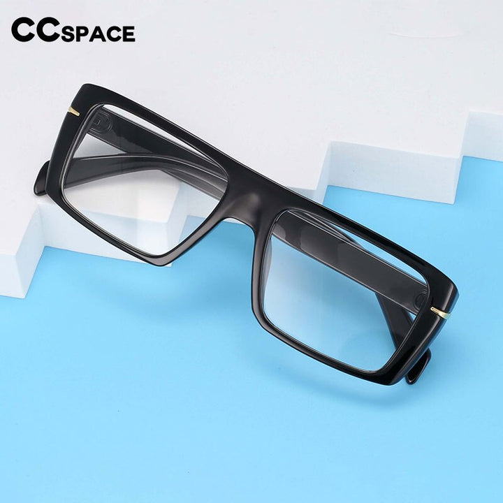 CCspace Unisex Full Rim Oversized Rectangle Resin Frame Eyeglasses 54434 Full Rim CCspace