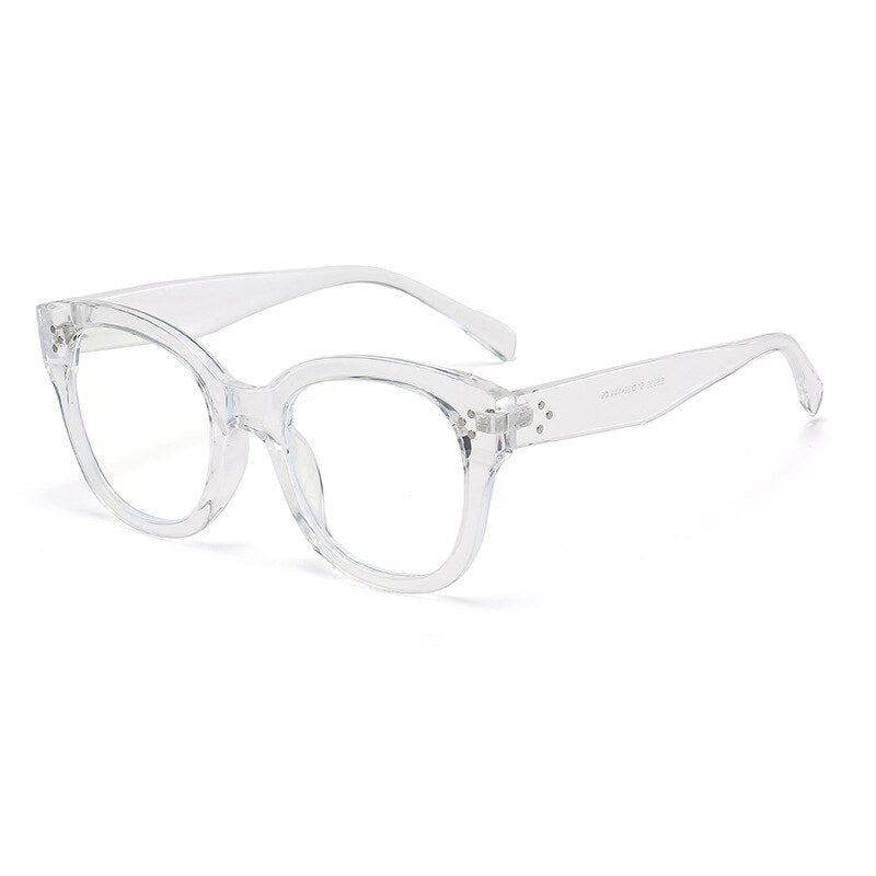CCspace Unisex Full Rim Square Acetate Alloy Rivet Frame Eyeglasses 54152 Full Rim CCspace C5clear