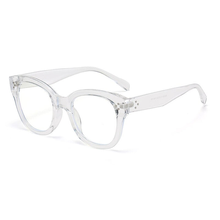 CCspace Unisex Full Rim Square Acetate Alloy Rivet Frame Eyeglasses 54152 Full Rim CCspace C5clear