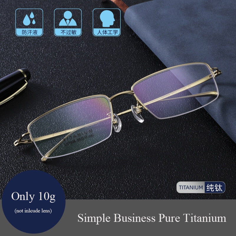 Bclear Men's Semi Rim Square Titanium Eyeglasses Lb7836 Semi Rim Bclear