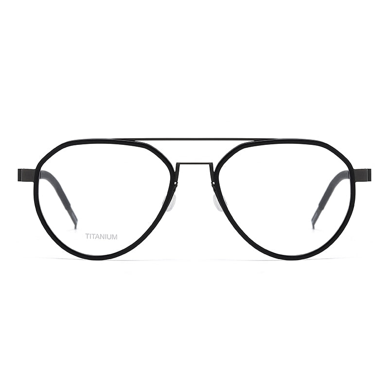 Reven Jate Unisex Full Rim Oval Double Bridge Titanium Acetate Eyeglasses 9745 Full Rim Reven Jate