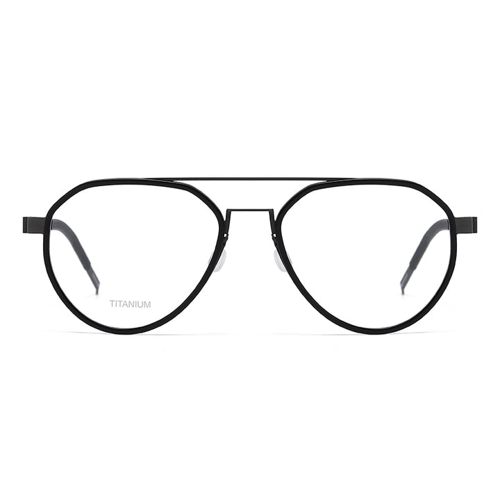 Reven Jate Unisex Full Rim Oval Double Bridge Titanium Acetate Eyeglasses 9745 Full Rim Reven Jate