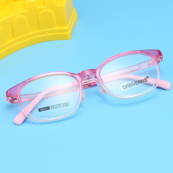 Gmei Unisex Children's Full Rim Round Rectangle Silicone TR90 Eyeglasses 8601 Full Rim Gmei Optical