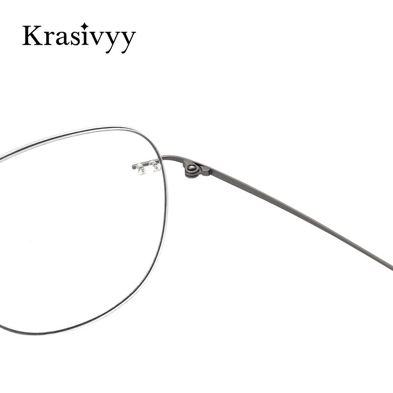 Krasivyy Unisex Rimless Round Flat Top Titanium Eyeglasses Ls05 Rimless Krasivyy   