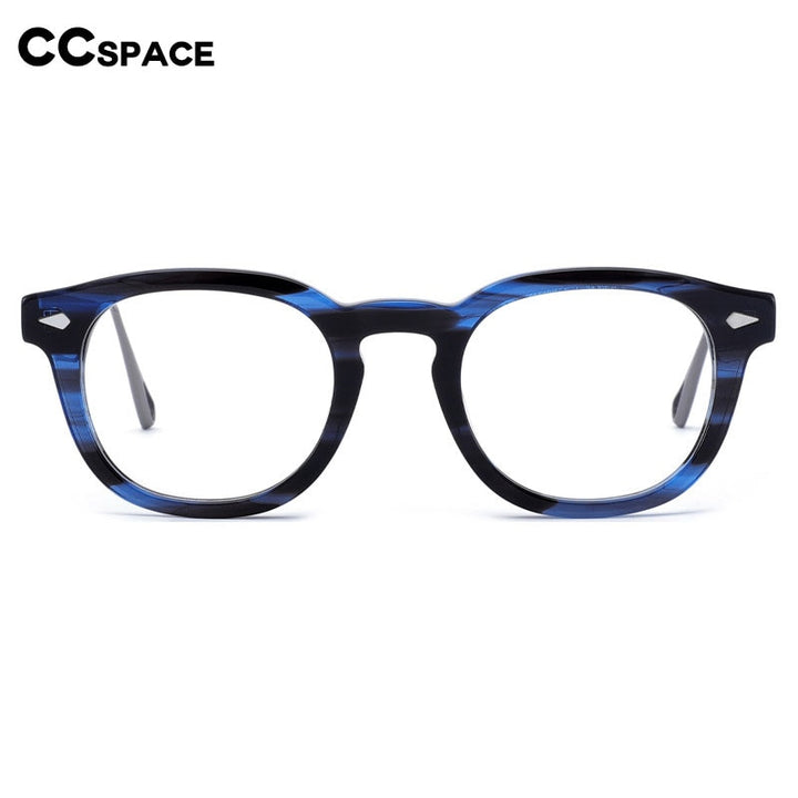 CCspace Men's Full Rim Square Round Acetate Alloy Eyeglasses 55280 Full Rim CCspace