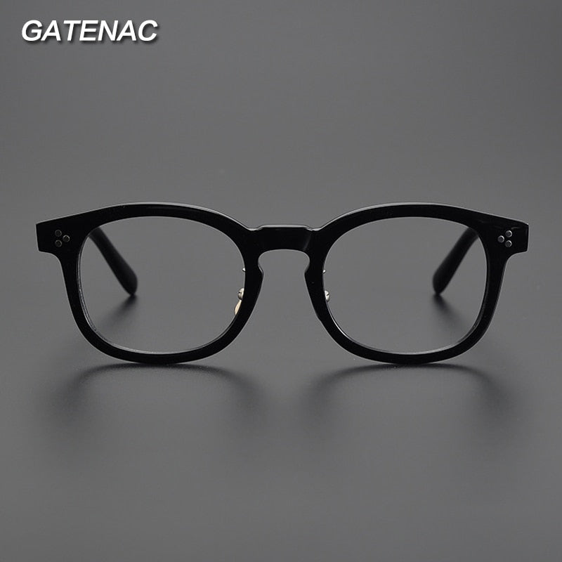 Gatenac Unisex Full Rim Square Acetate Eyeglasses Gxyj1006 Full Rim Gatenac