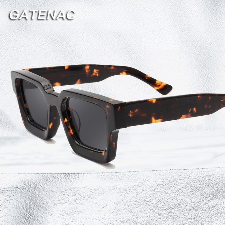 Gatenac Women's Full Rim Rectangle Acetate Frame Polarized Sunglasses Tyj66 Sunglasses Gatenac
