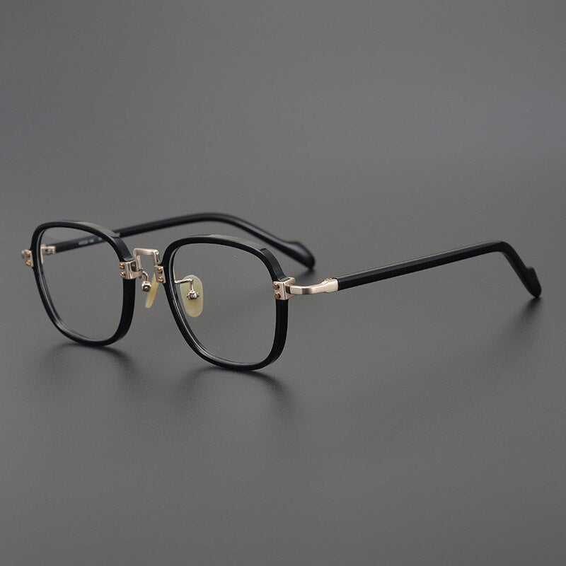CCspace Unisex Full Rim Round/Square Acetate Titanium Eyeglasses 53312 Full Rim CCspace