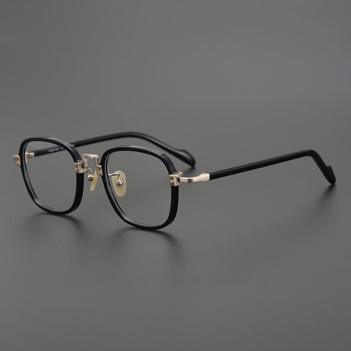 CCspace Unisex Full Rim Round/Square Acetate Titanium Eyeglasses 53312 Full Rim CCspace