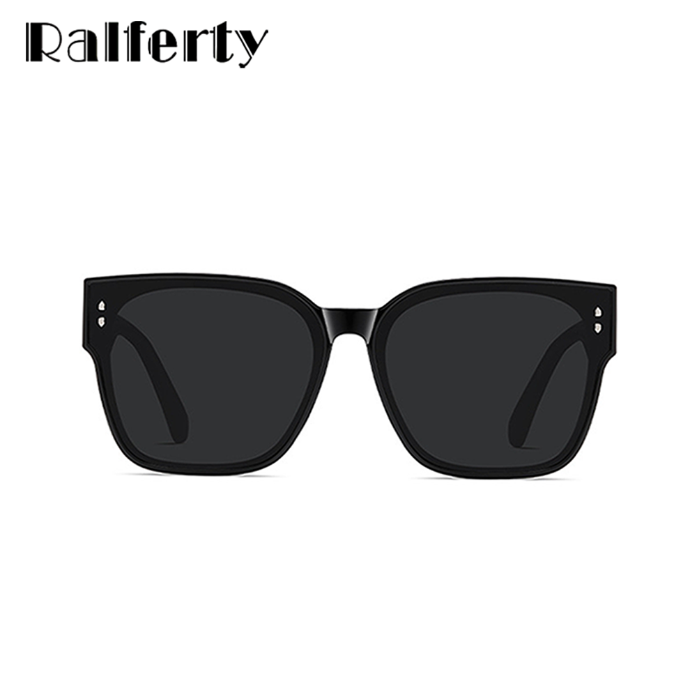 Ralferty Unisex Full Rim Square Tr 90 Acetate Oversized Overlay Sunglasses D7520 Clip On Sunglasses Ralferty   