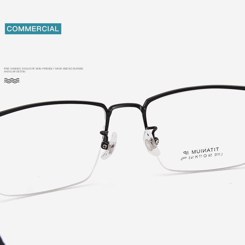 Bclear Unisex Semi Rim Square Titanium Eyeglasses Lb1110 Semi Rim Bclear