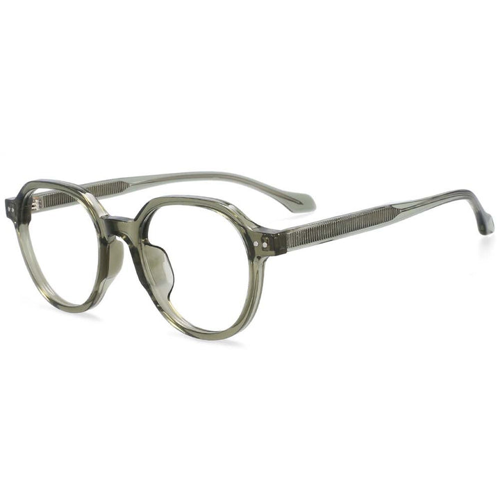 CCspace Women's Full Rim Round Acetate Titanium Frame Eyeglasses 54255 Full Rim CCspace Green China