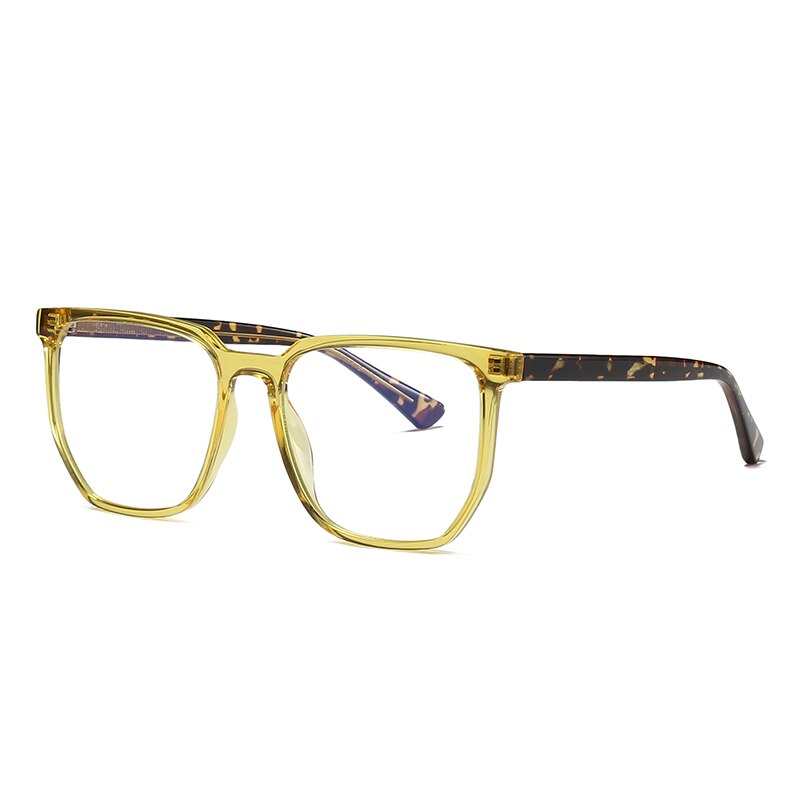 Gmei Unisex Full Rim TR 90 Titanium Square Frame Eyeglasses 2034 Full Rim Gmei Optical C3 Yellow
