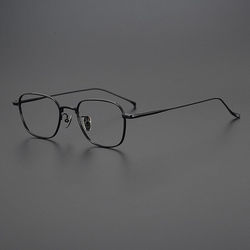 Gatenac Unisex Full Rim Square Titanium Eyeglasses Gxyj997 Full Rim Gatenac Black