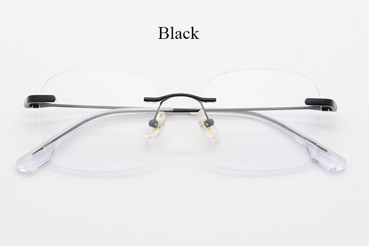 Bclear Unisex Rimless Square Titanium Frame Eyeglasses Myw01 Rimless Bclear Black