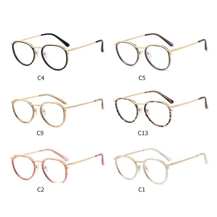 Hotony Women's Full Rim Round TR 90 Resin Alloy Frame Eyeglasses 95909 Full Rim Hotony
