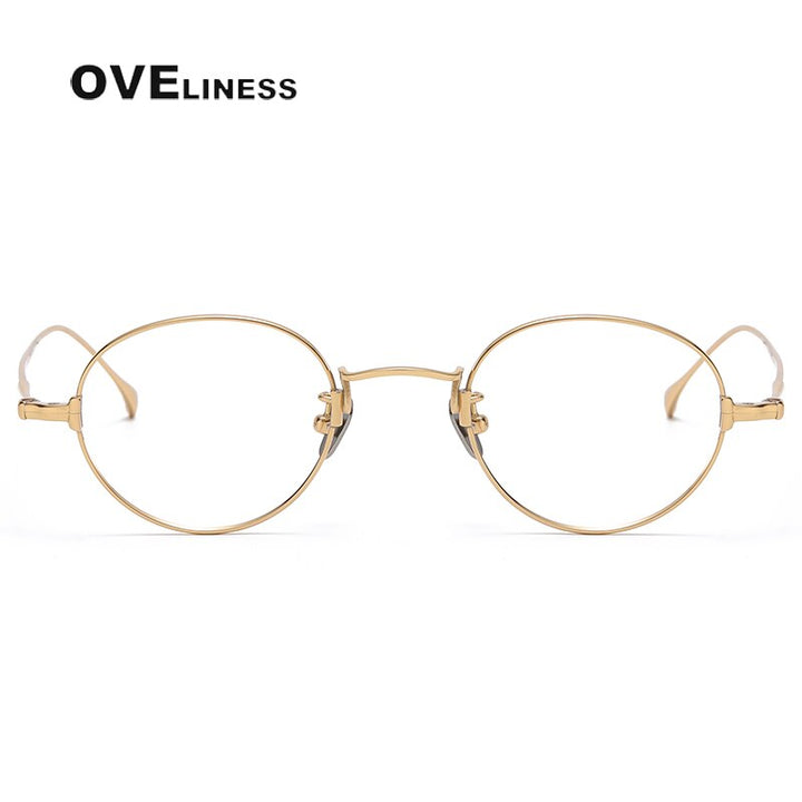 Oveliness Unisex Full Rim Round Titanium Eyeglasses Kmn53 Full Rim Oveliness