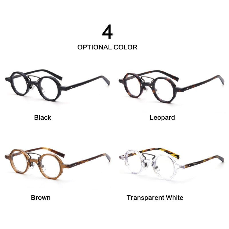 Muzz Men's Full Rim Round Double Bridge Acetate Frame Eyeglasses W3109V Full Rim Muzz