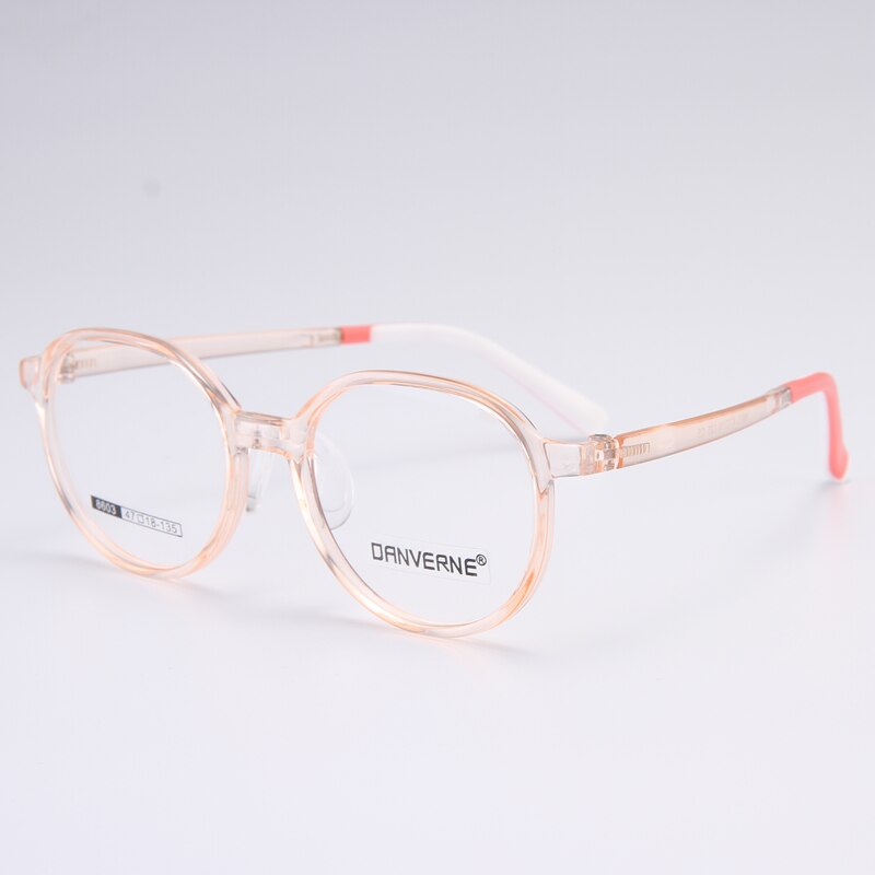 Gmei Unisex Children's Full Rim Round Silicone TR90 Eyeglasses 8603 Full Rim Gmei Optical Brown