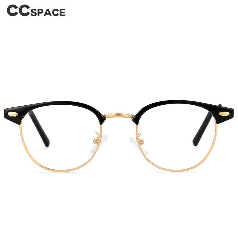 CCspace Unisex Full Rim Round Square Alloy Eyeglasses 55866 Full Rim CCspace
