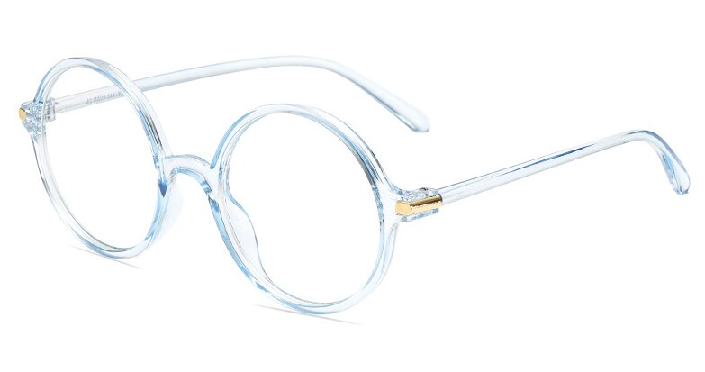 CCspace Unisex Full Rim Round Resin Frame Eyeglasses 54490 Full Rim CCspace China Blue