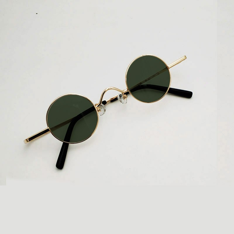 Yujo Unisex Full Rim Small Round 36mm Stainless Steel Polarized Sunglasses Y075 Sunglasses Yujo