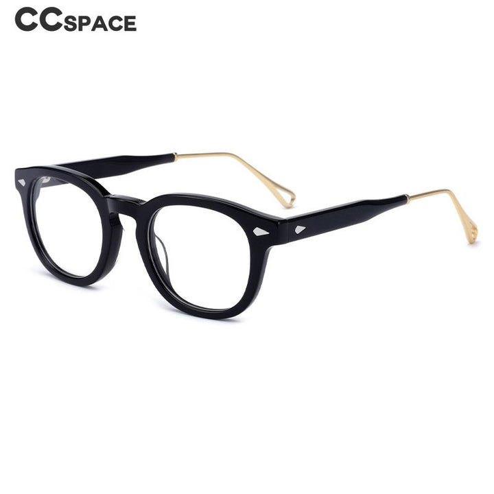 CCspace Men's Full Rim Square Round Acetate Alloy Eyeglasses 55280 Full Rim CCspace