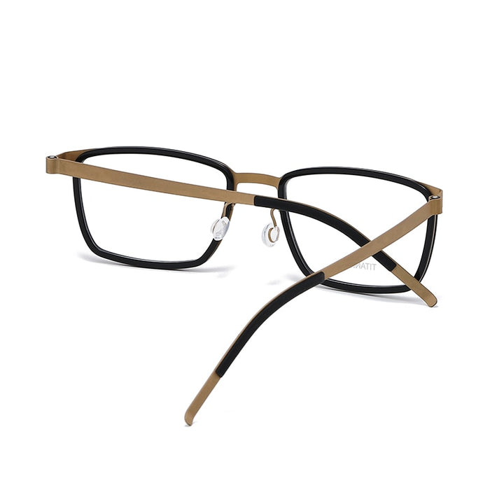 Reven Jate Unisex Full Rim Square Titanium Acetate Eyeglasses 9711 Full Rim Reven Jate