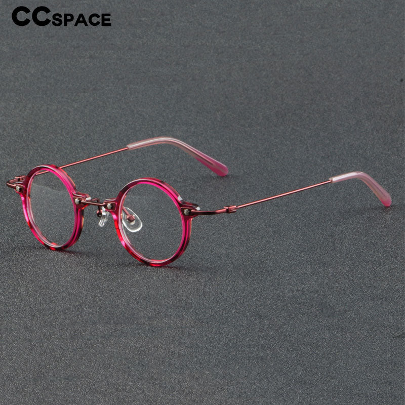 CCspace Women's Full Rim Round Acetate Eyeglasses 55275 Full Rim CCspace