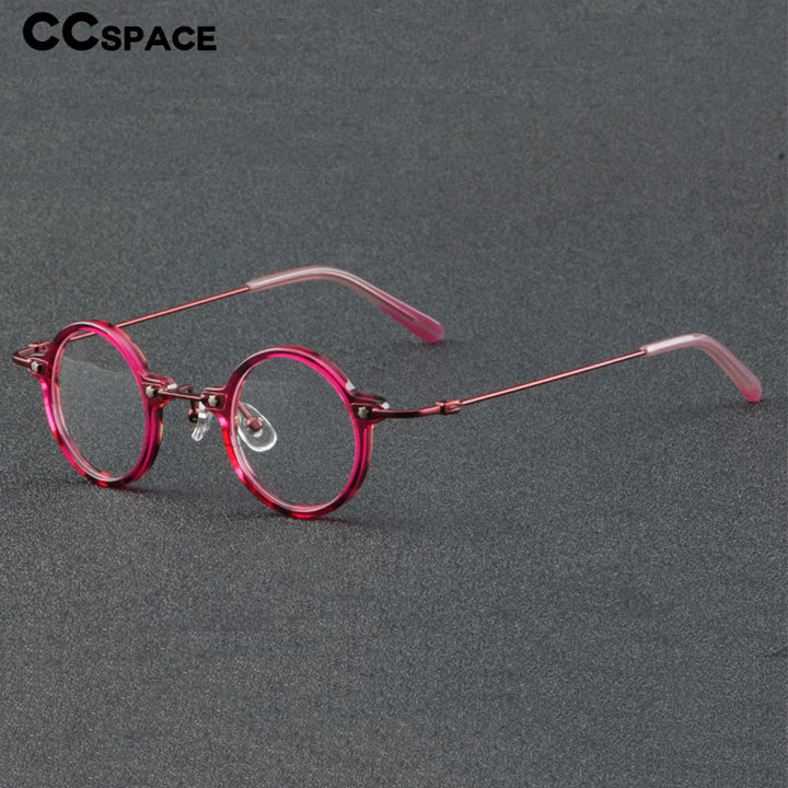 CCspace Women's Full Rim Round Acetate Eyeglasses 55275 Full Rim CCspace
