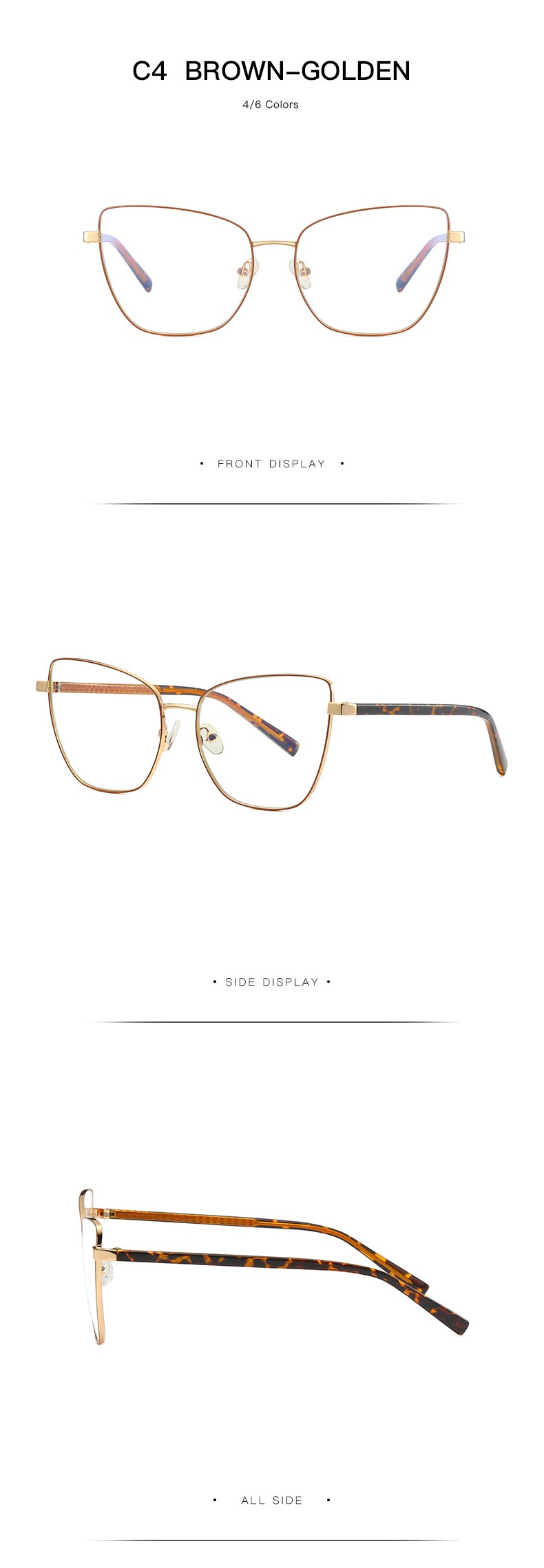 Hotochki Women's Full Rim Cat Eye Alloy Frame Eyeglasses 3003 Full Rim Hotochki