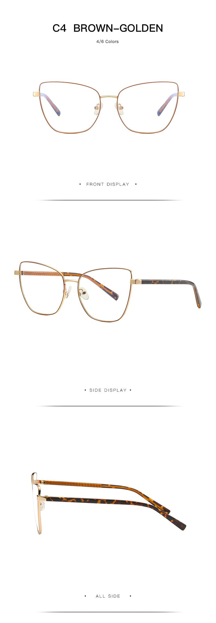 Hotochki Women's Full Rim Cat Eye Alloy Frame Eyeglasses 3003 Full Rim Hotochki