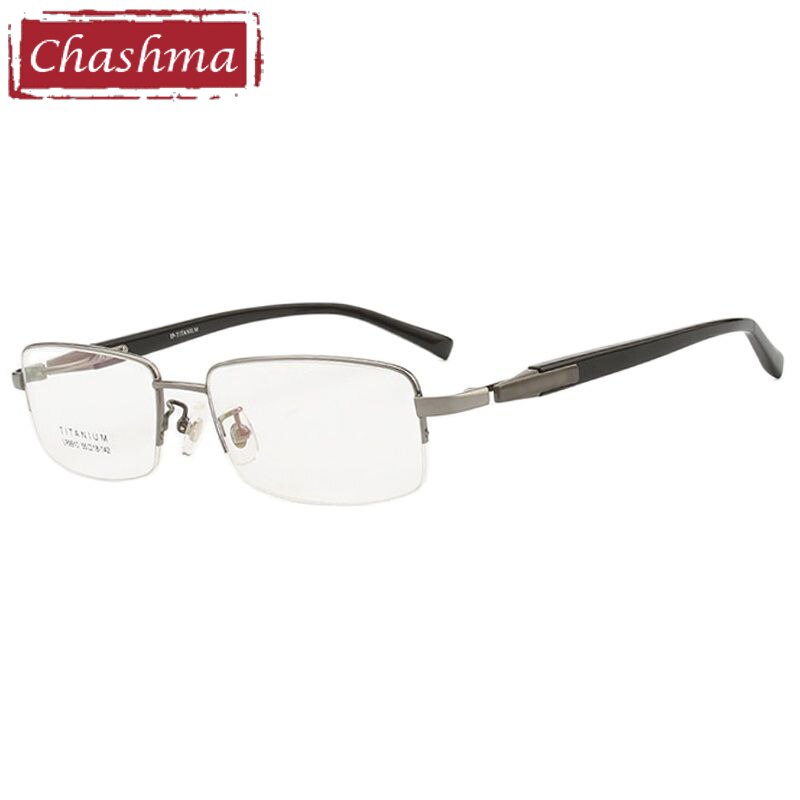 Chashma Ottica Men's Semi Rim Rectangle Square Titanium Eyeglasses Lr9910 Semi Rim Chashma Ottica
