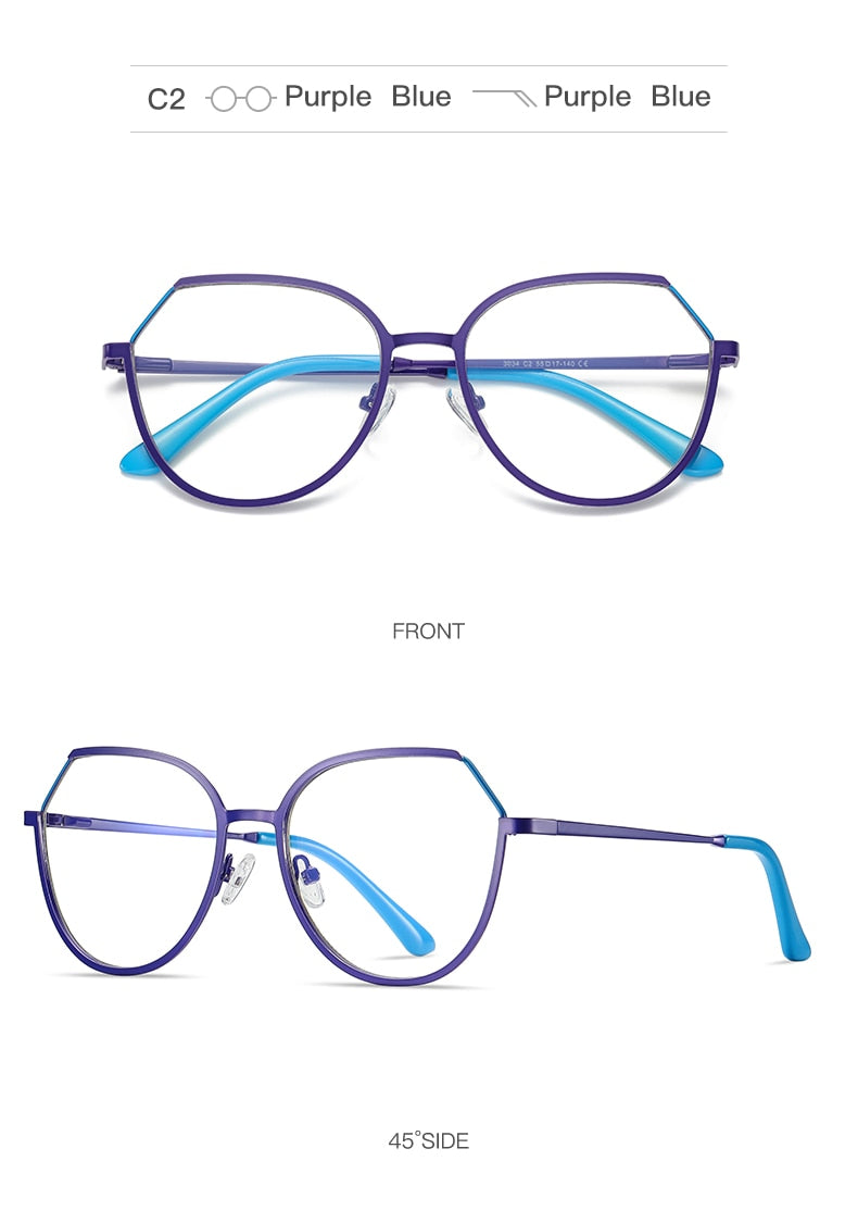 Hotony Women's Full Rim TR 90 Resin Round Alloy Frame Eyeglasses 3034 Full Rim Hotony