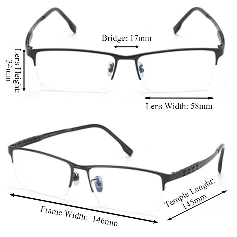 Chashma Men's Rectangular Semi Rim Titanium Eyeglasses 2022 Semi Rim Chashma